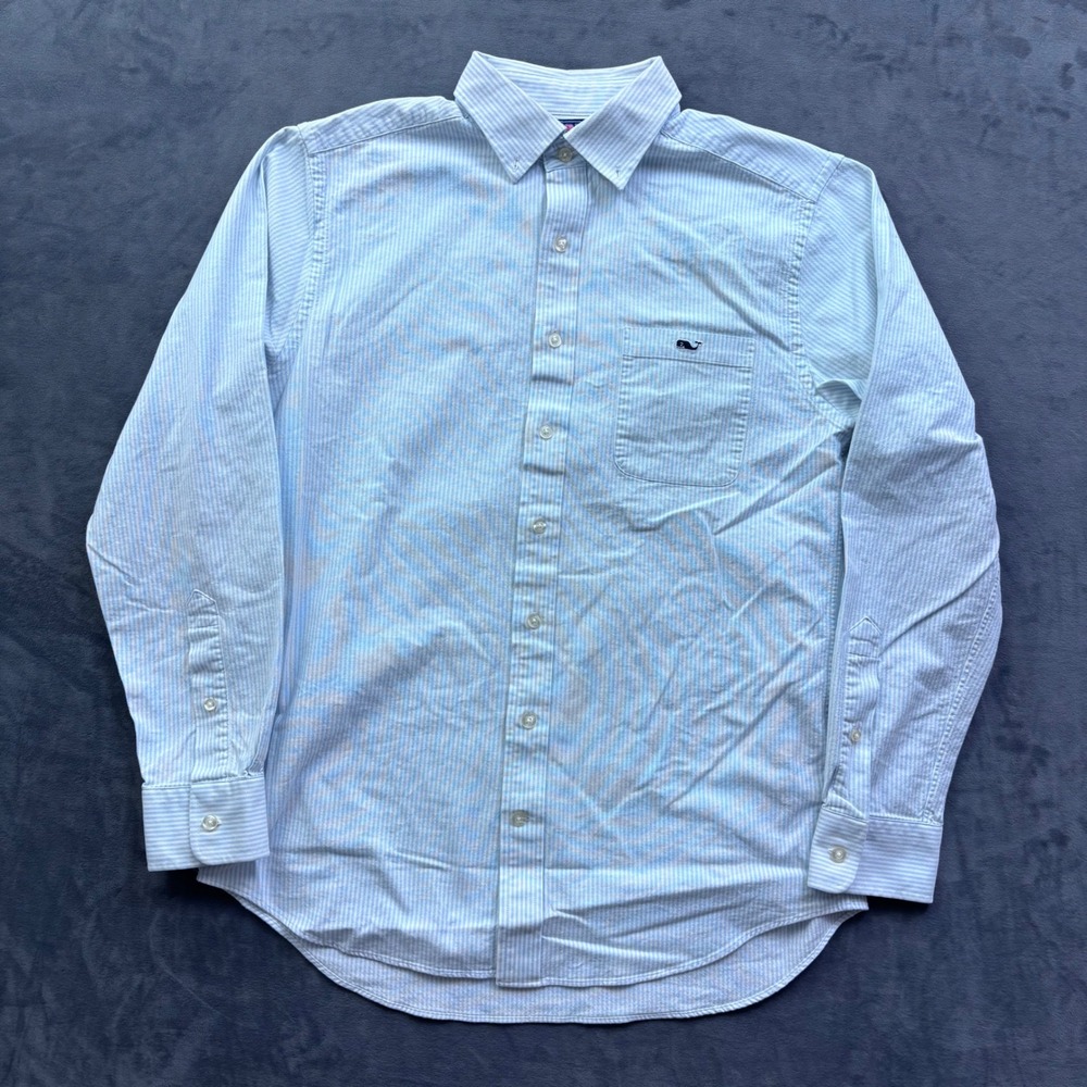 Vineyard Vines Slim Fit Tucker Shirt Mens Medium Blue White Stripe Button Down